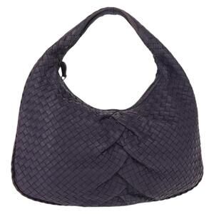 BOTTEGA VENETA INTRECCIATO Hobo Shoulder Bag Leather Purple 115653 Auth ka125